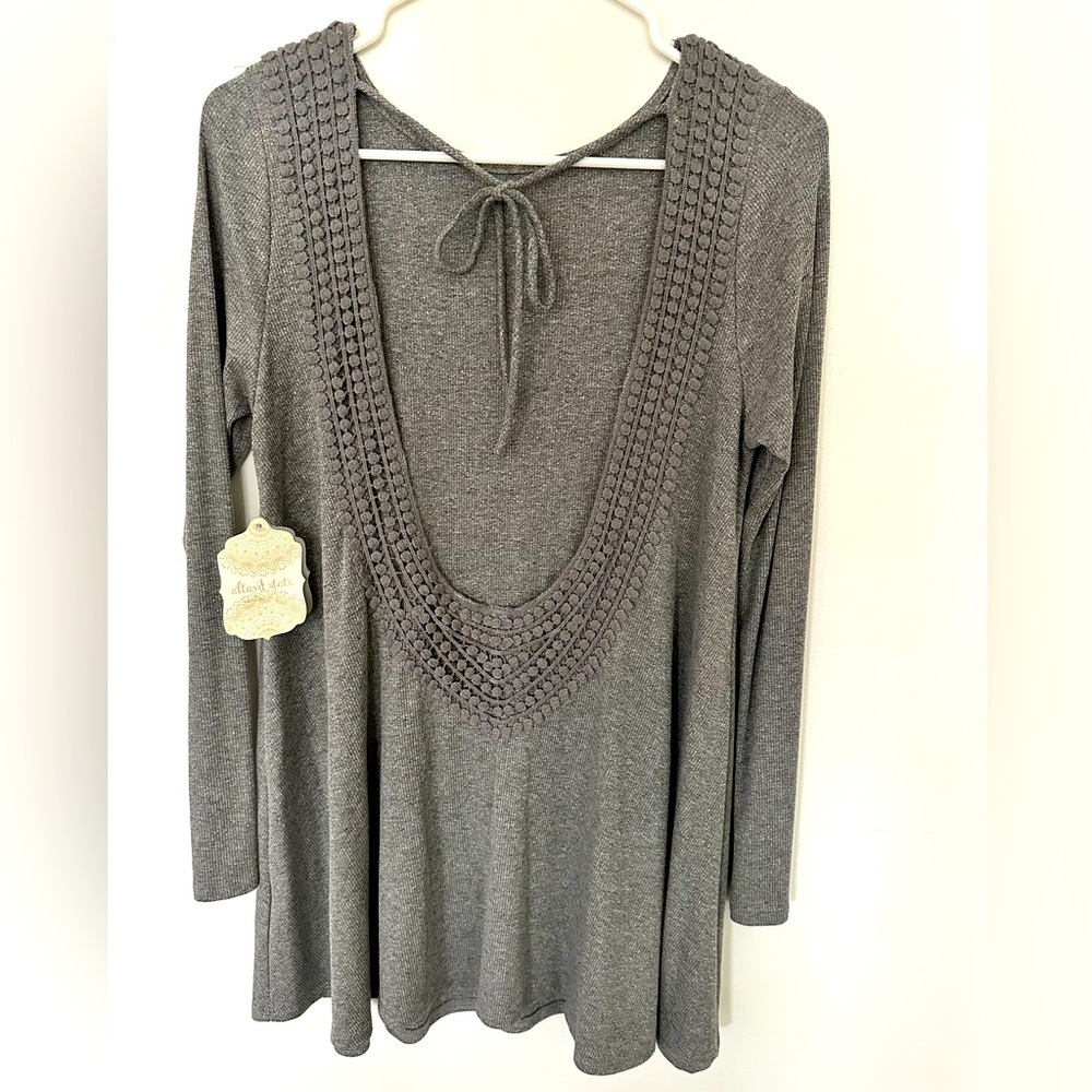 Long sleeve open back top